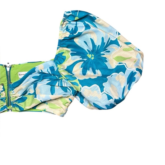 Free people Seven Wonders Floral Puff Sleeve Crop Top XS - Picture 3 of 5